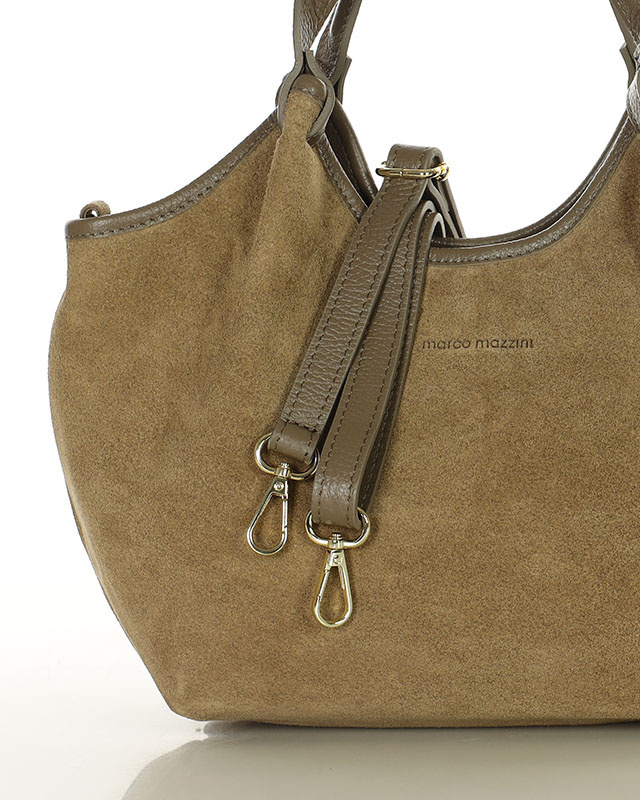 Torebka damska worek hobo bag skóra naturalna - MARCO MAZZINI czarna