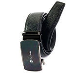 Pierre Cardin męski pasek do spodni czarny skórzany klamra samozaciskowa