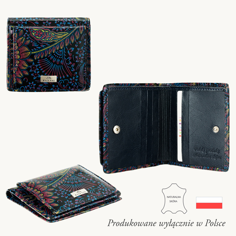 Mały portfel damski skórzany BajuBaj granat PD1008s126