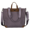 Duża shopperka damska w szarym kolorze, jednokomorowa, zawieszona na uchwytach i doczepianym pasku - Peterson