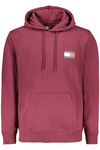 TOMMY HILFIGER MĘSKA CZERWONA BLUZA Z ROZPINANYM NA ZAMEK