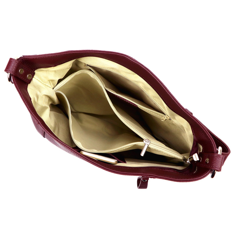 MiaMore damska torebka na ramię shopperbag skórzana z kieszeniami