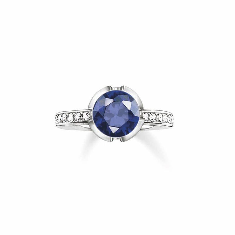 Biżuteria THOMAS SABO 035-050-32-52. Pierścionek, Kolor niebieski srebrny. Kobieta.