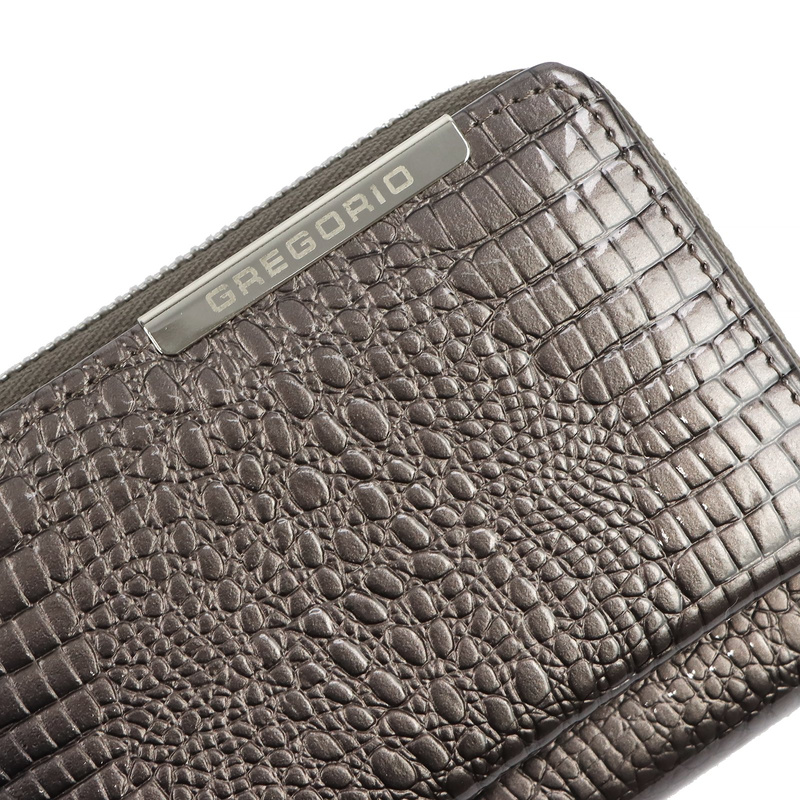 Skórzany duży lakierowany damski portfel Gregorio