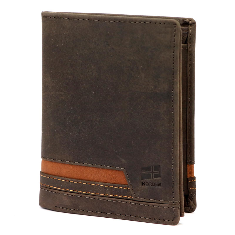 Nordee pionowy męski portfel skóra naturalna duży rozbudowany bez zapięcia