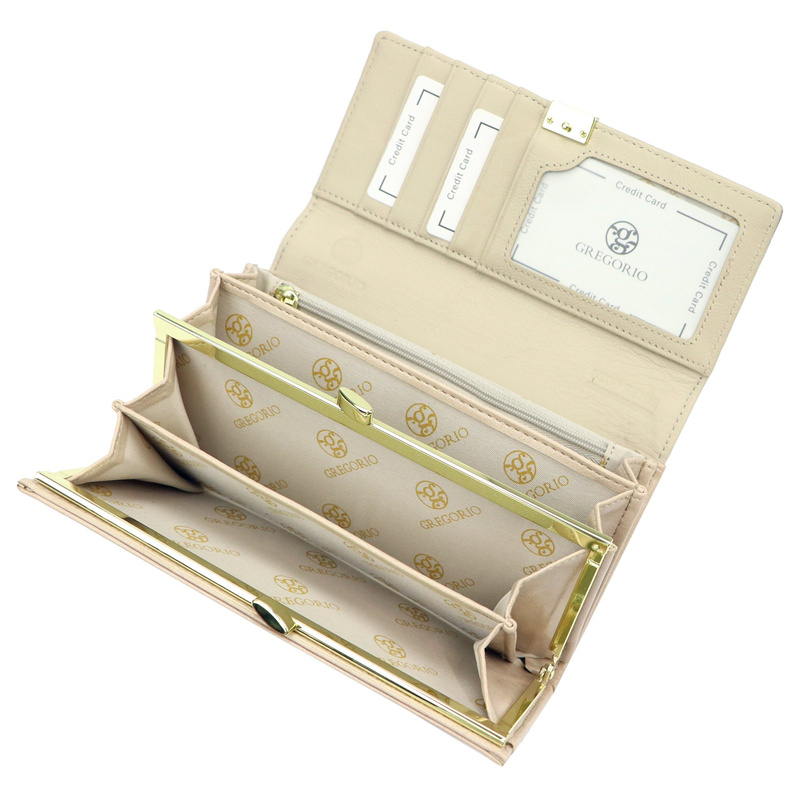 Gregorio duży damski portfel klasyczny podłużny portmonetka kwiatowy wzór