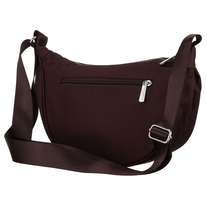 Listonoszka damska z poliestru w bordowym kolorze, jednokomorowa z zewnętrzną kieszonką - Peterson