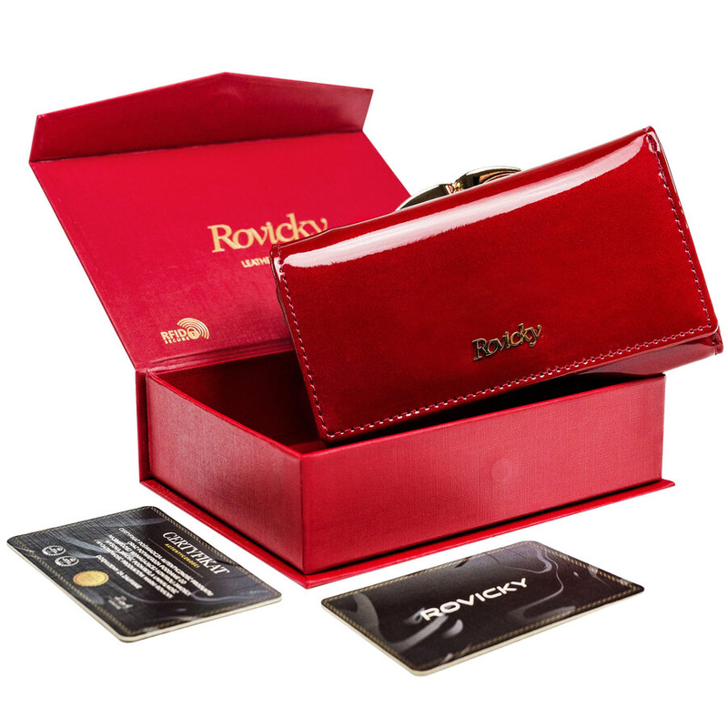 Skórzany damski portfel Rovicky 8810-MIRN RFID