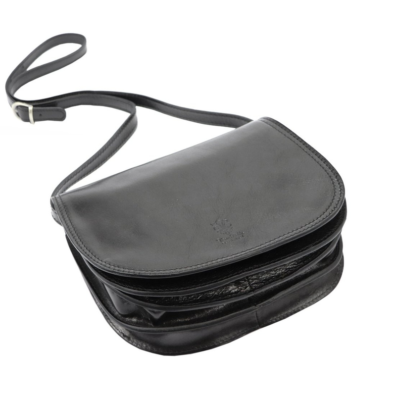 Florence Skórzana damska listonoszka przez ramię dwie komory kieszenie