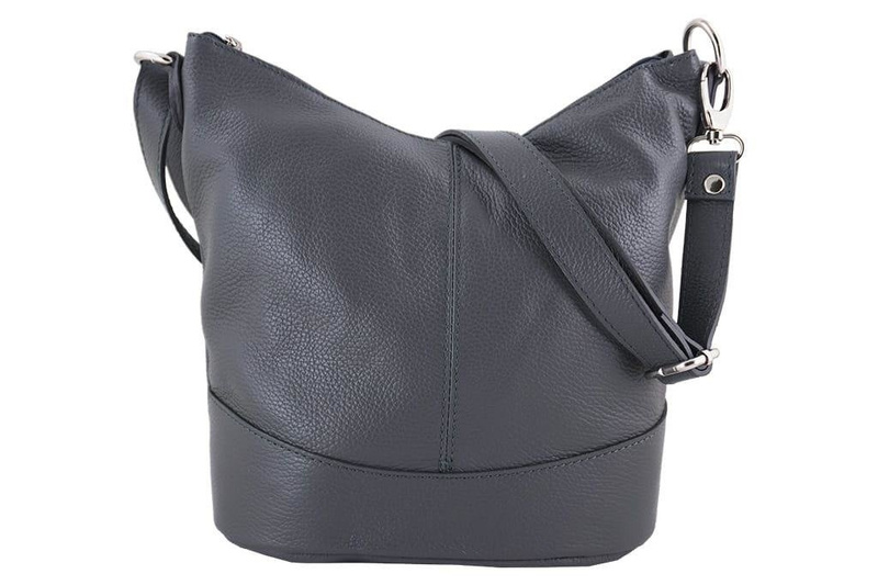 Modna torebka włoska skórzana - Bordowa