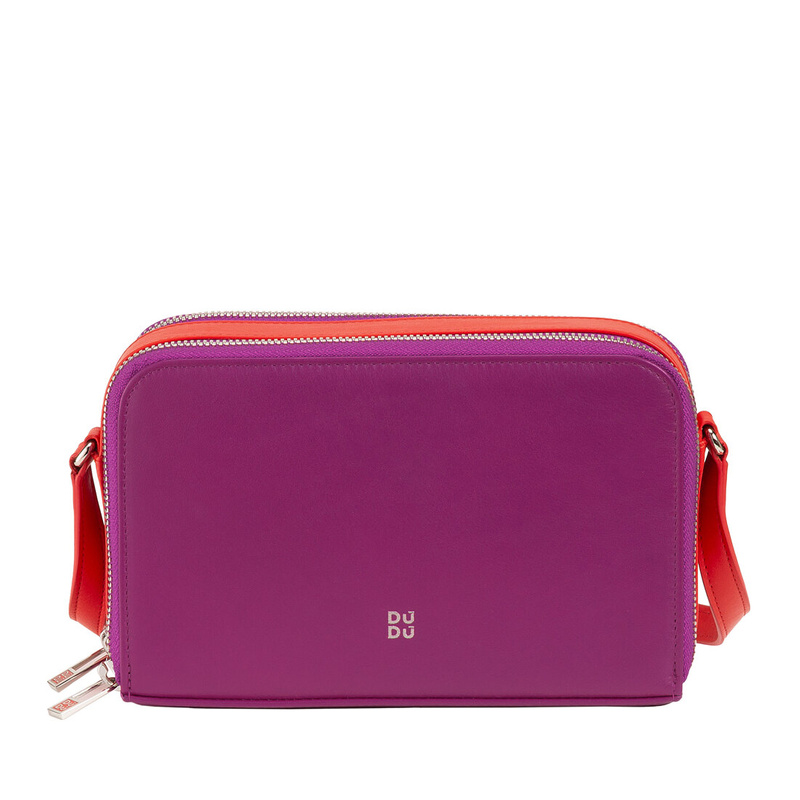 DuDu damska listonoszka skóra naturalna torebka przez ramię dwukomorowa