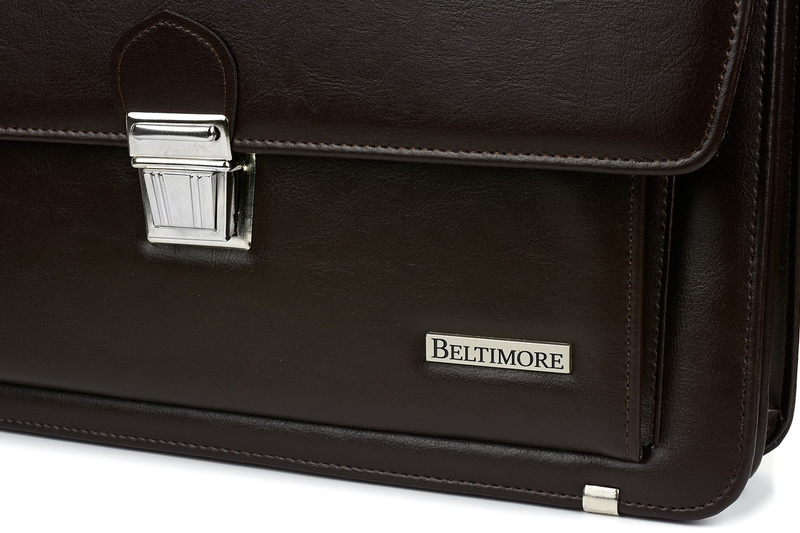 Brązowa Beltimore aktówka męska eko skóra elegancka neseser W36