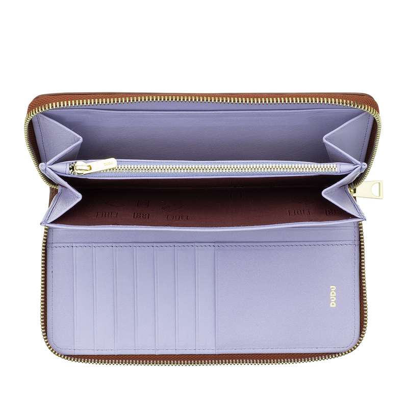 DUDU Duża damska Portmonetka skóra naturalna portmonetka podłużna