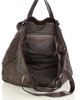 Torba damska pleciona shopper & shoulder leather bag - MARCO MAZZINI brąz caffe