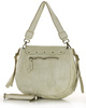 Marco Mazzini Torebka classic saddle bag ze skóry naturalnej na ramie beż taupe