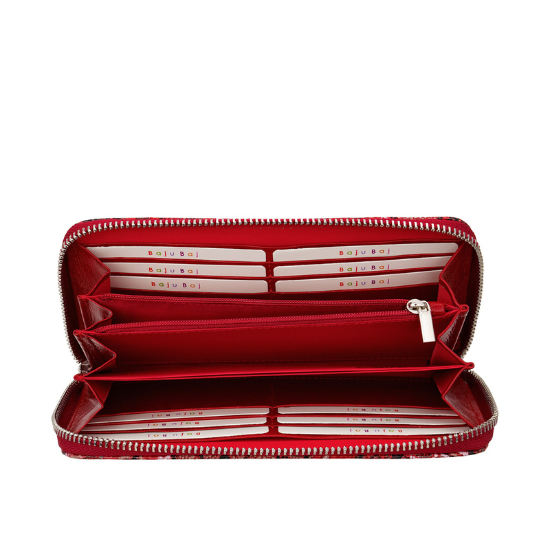 Czerwony Portfel Damski Skórzany BajuBaj – Kolorowa Elegancja i Praktyczny Styl w Jednym PD090s167 RFID