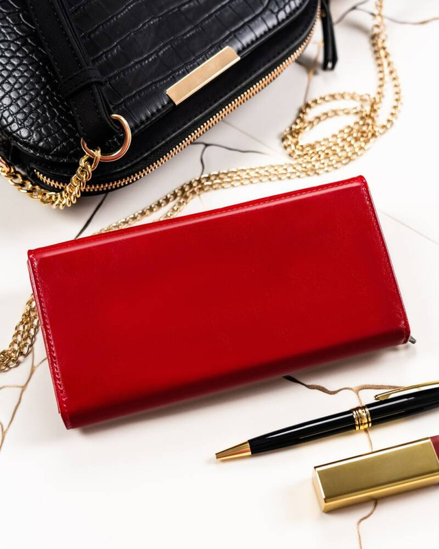 Rovicky damski duży portfel skóra naturalna i eko podłużna portmonetka