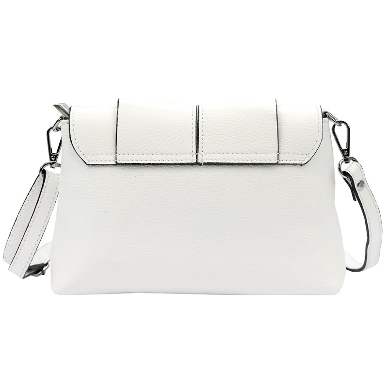 Skórzana damska listonoszka torebka przez ramię zamykana klapą Luka