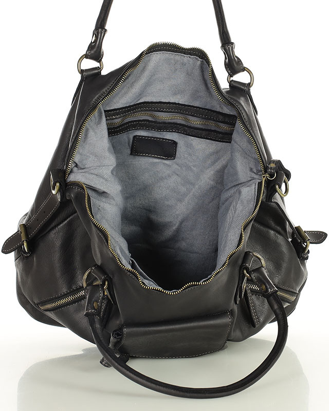 Torba biznesowa bowling retro bag skórzana - MARCO MAZZINI czarny