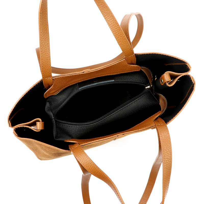 Skórzana zamszowa pojemna Stylowa damska shopperbag torebka na ramię Luka