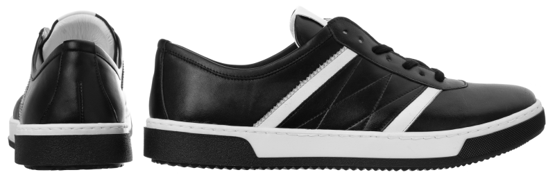 Męskie, skórzane buty sportowe z przeszyciami i paskami — Rovicky
