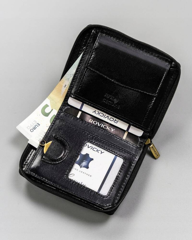 Kompaktowy męski skórzany portfel Rovicky z RFID