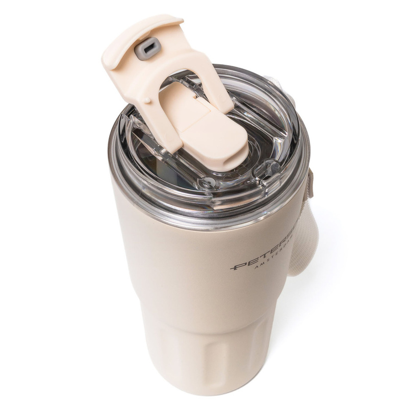 Kubek termiczny ze stali nierdzewnej w beżowym kolorze - Peterson