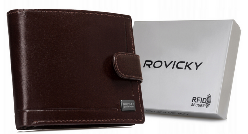 Elegancki Skórzany męski portfel Rovicky z RFID