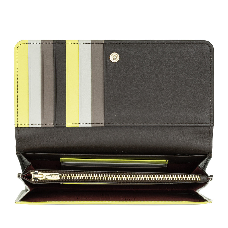 DUDU portfel damski skóra naturalna podłużna portmonetka zatrzask