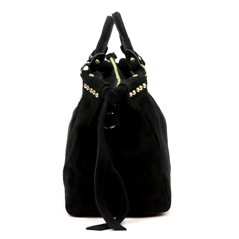 Vera Pelle skórzana zamsz damska listonoszka na ramię kuferek z organizerem