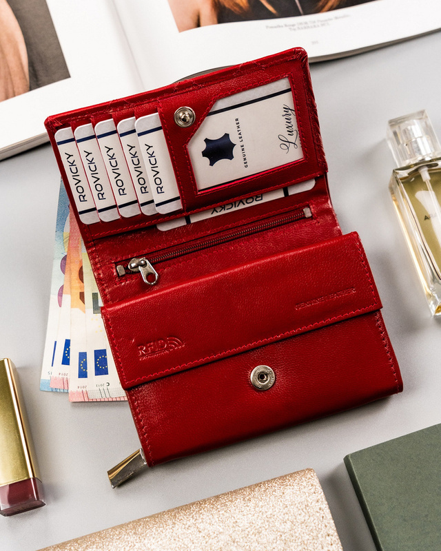 Skórzany damski portfel Rovicky R-RD-02-GCL-Q