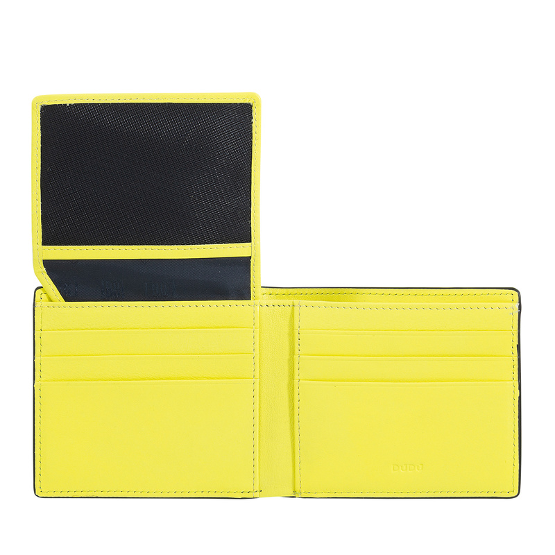 DUDU męski portfel skóra naturalna rozbudowany składany kompaktowy