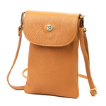 Mała damska listonoszka skórzane etui na telefon z paskiem Gregorio