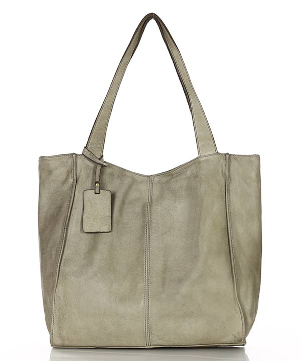 MARCO MAZZINI Torebka miejski shopper bag skóra naturalna handmade beżowa cappuccino