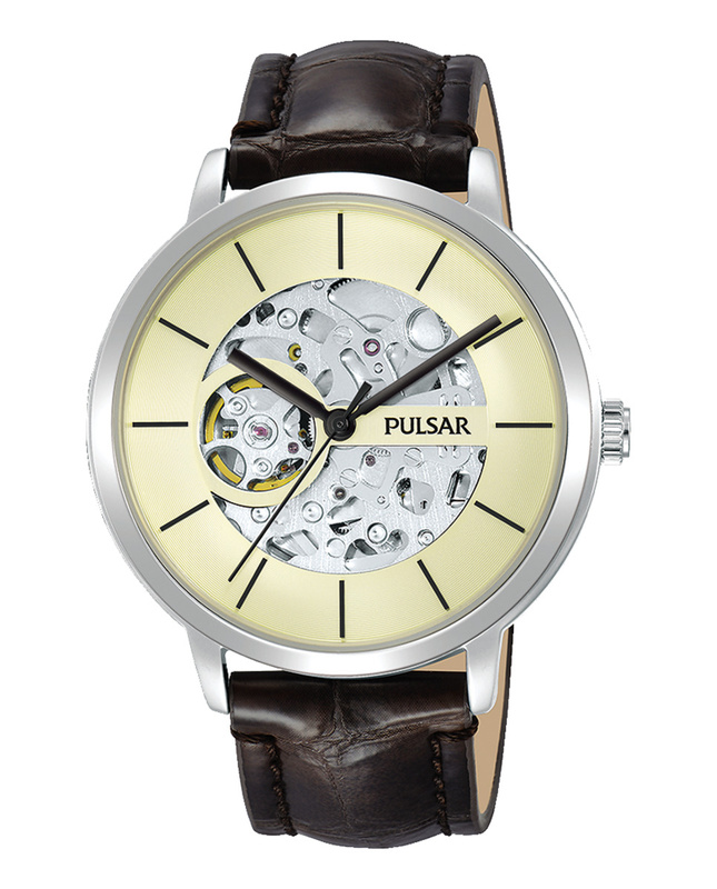 Zegarek PULSAR P8A005X1. Kwarcowy, Kolor beżowy. Mężczyzna.