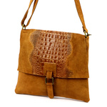 Vera Pelle damska listonoszka skórzana torebka na ramię skóra krokodyla