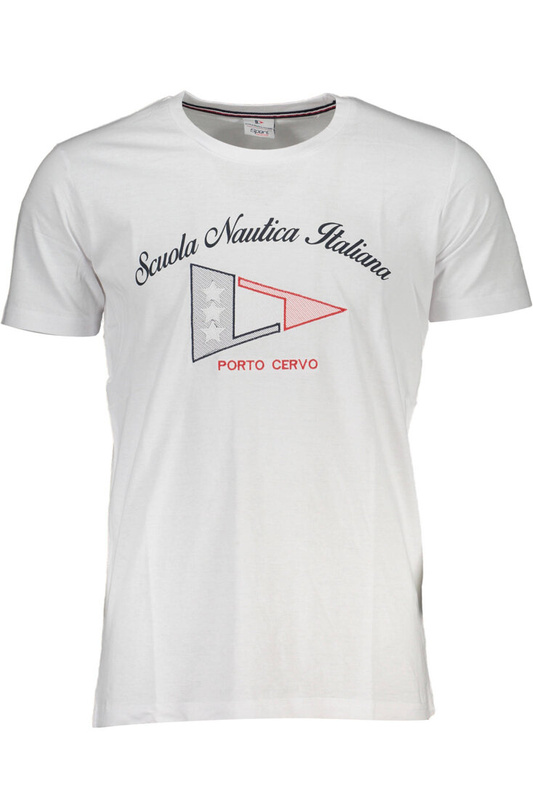 BIAŁY MĘSKI T-SHIRT Z KRÓTKIM RĘKAWEM SZKOŁA MORSKA