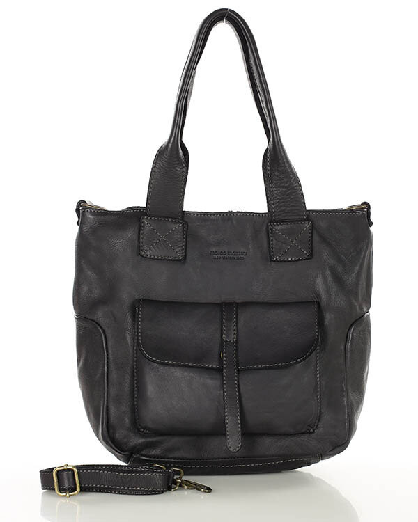 Torebka miejska skórzana w harmonii z naturą - MARCO MAZZINI czarna