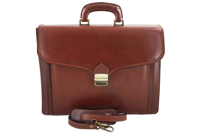 Teczka męska ze skóry naturalnej - Czarna