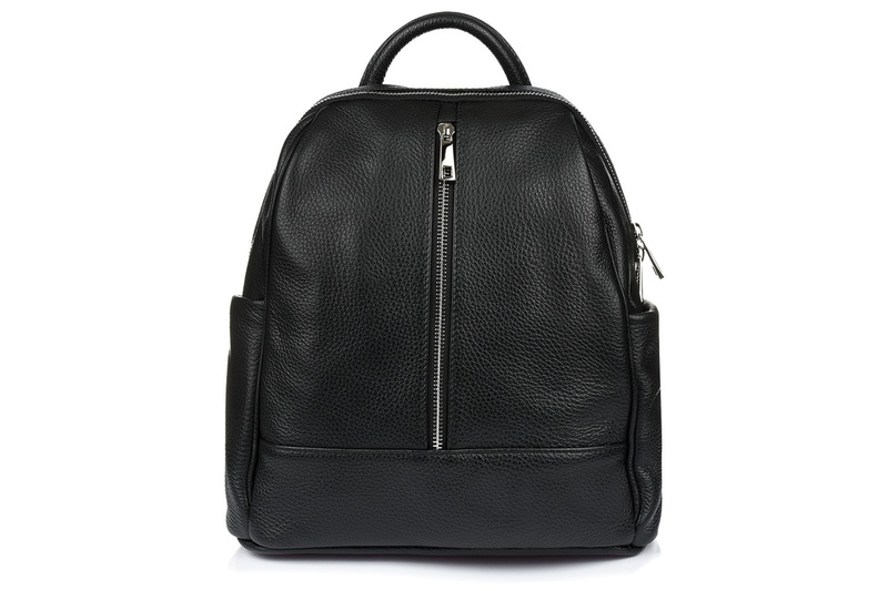 Pudrowy róż Włoski Plecak Skórzany A4 damski pojemny solidny C78