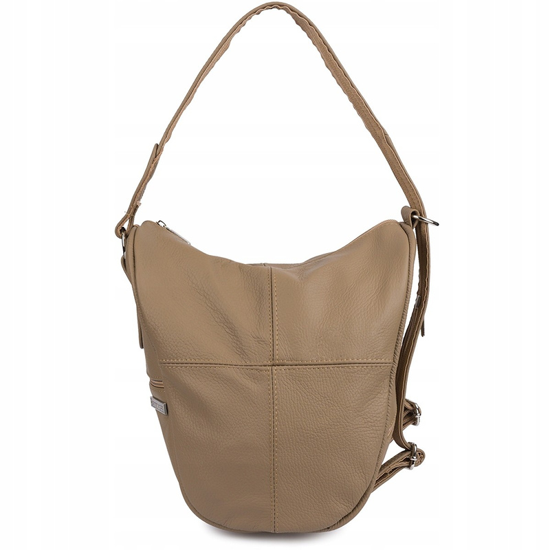 Plecak damski skórzany torebka 2w1 Beltimore taupe 019