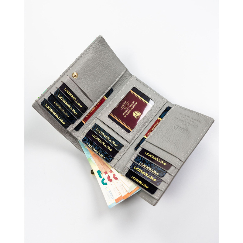 skóra naturalna + Damski portfel ze skóry ekologicznej Peterson PTN PH29-LFL