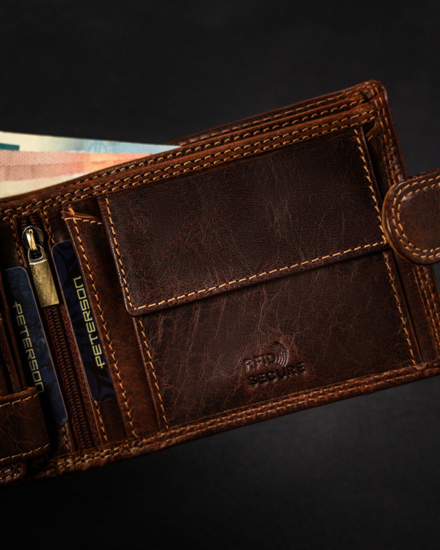 Skórzany męski portfel Peterson PTN WL-0305L-COM