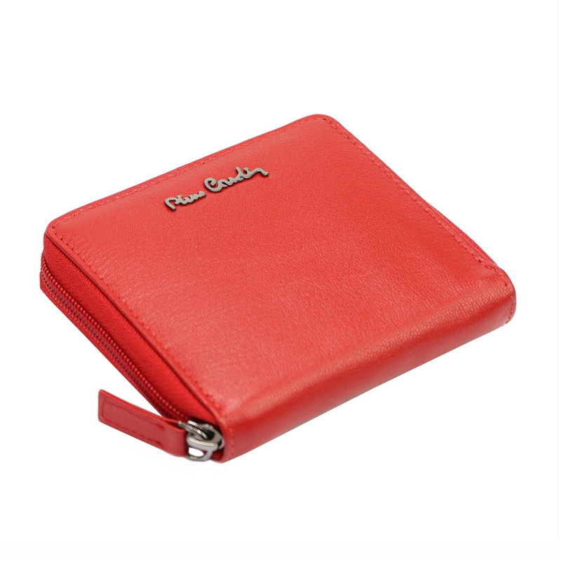 Pierre Cardin damska portmonetka skóra naturalna mały portfel na suwak