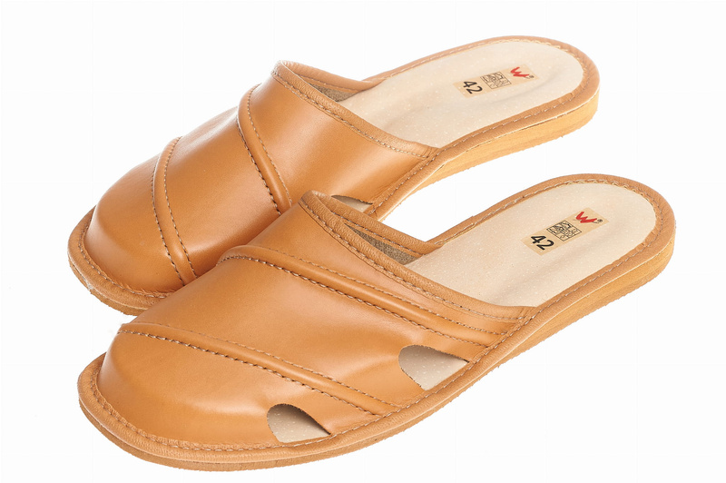 Wójciak Podhale męskie kapcie domowe skóra naturalna klin 1,5 cm wygodne