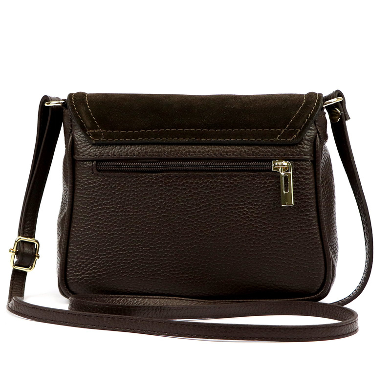 Vera Pelle damska listonoszka skóra naturalna torebka na ramię z klapą