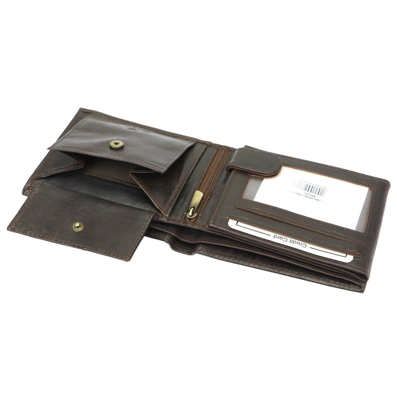 Nordee męski poziomy portfel skóra naturalna kompaktowy i pojemny