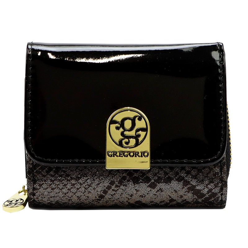 Gregorio damska mała portmonetka skórzany stylowy portfel wzór skóra węża