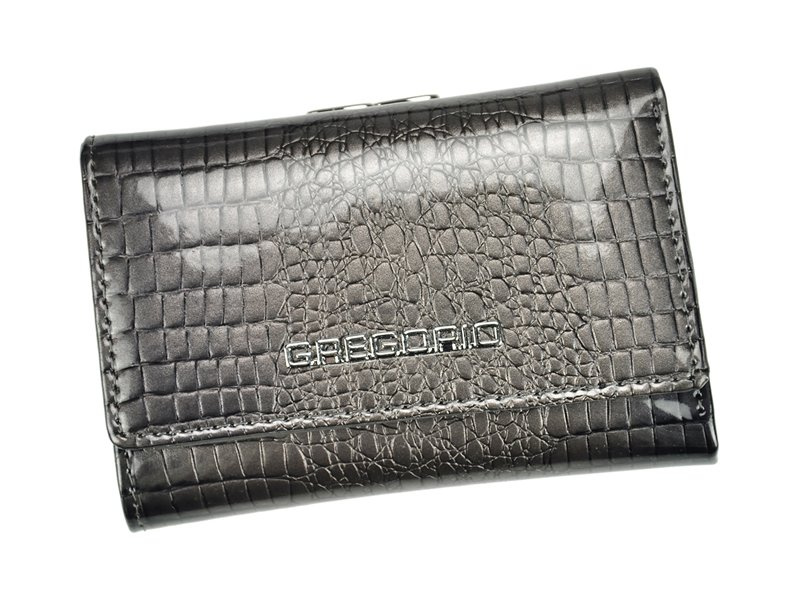 Lakierowany mały zgrabny damski portfel Gregorio