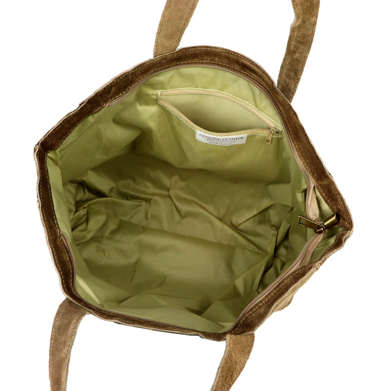 Duża Skórzana damska shopperbag torebka na ramię ze złotymi dżetami Luka